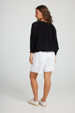 Online Seaside Top | Black | H28 Linen Lovers|Shirts & Tops