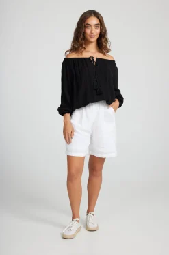 Online Seaside Top | Black | H28 Linen Lovers|Shirts & Tops