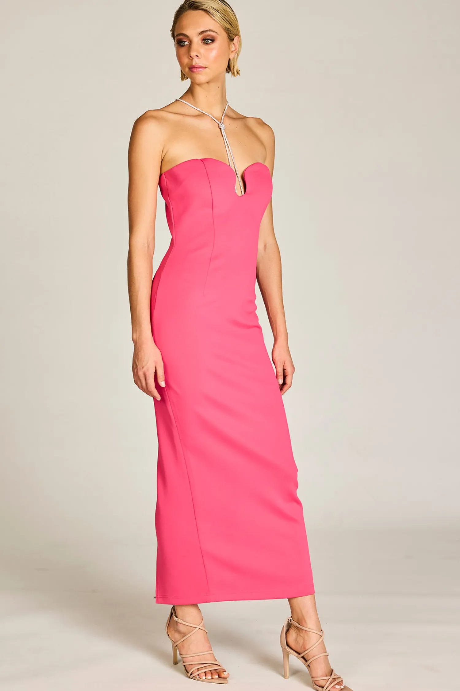 Hot Serena Diamante Dress - Hot Pink - ROM23 Weddings & Events|Dresses
