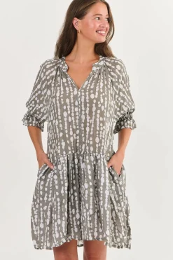 Outlet Shelly Cotton Dress - Caviar Pearl - N2 Dresses