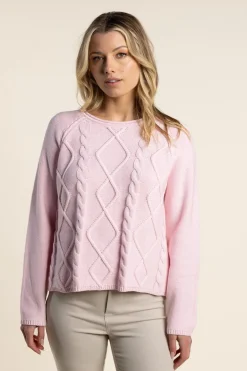 Hot Shyla Cable Knit - Pale Pink - TT32 Jumpers & Knitwear