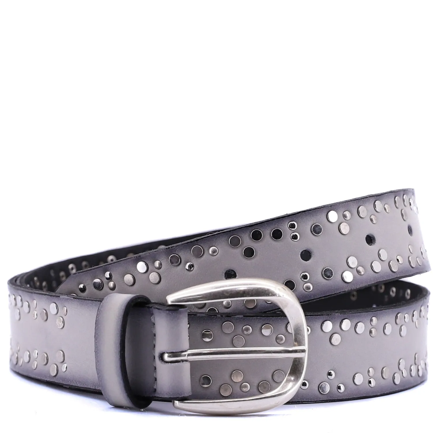 Clearance Skinny Mixed Rivets Belt | Light Grey Belts