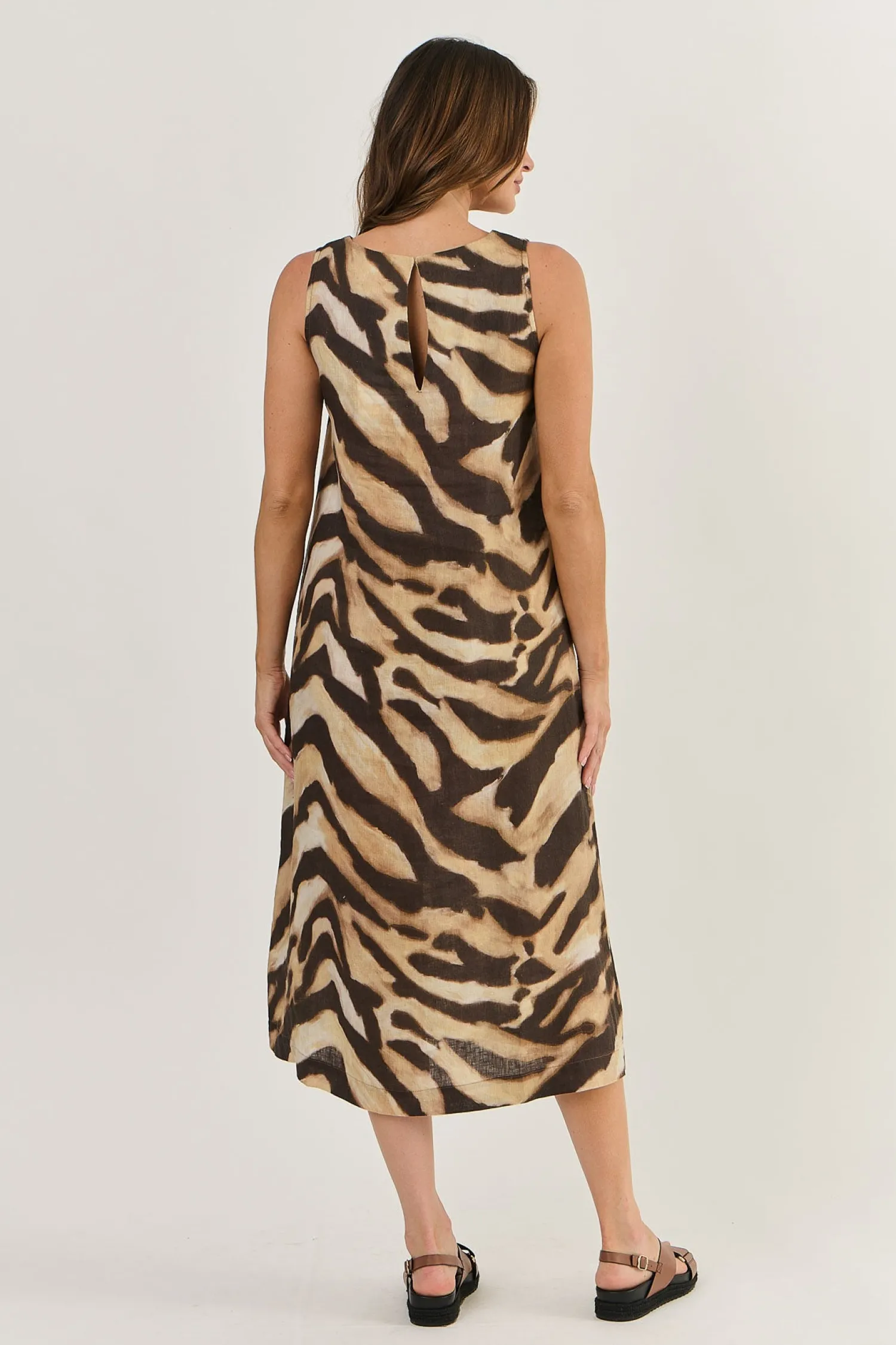 Clearance Sleeves Linen Dress - Wildcat - OJ21 Linen Lovers|Dresses