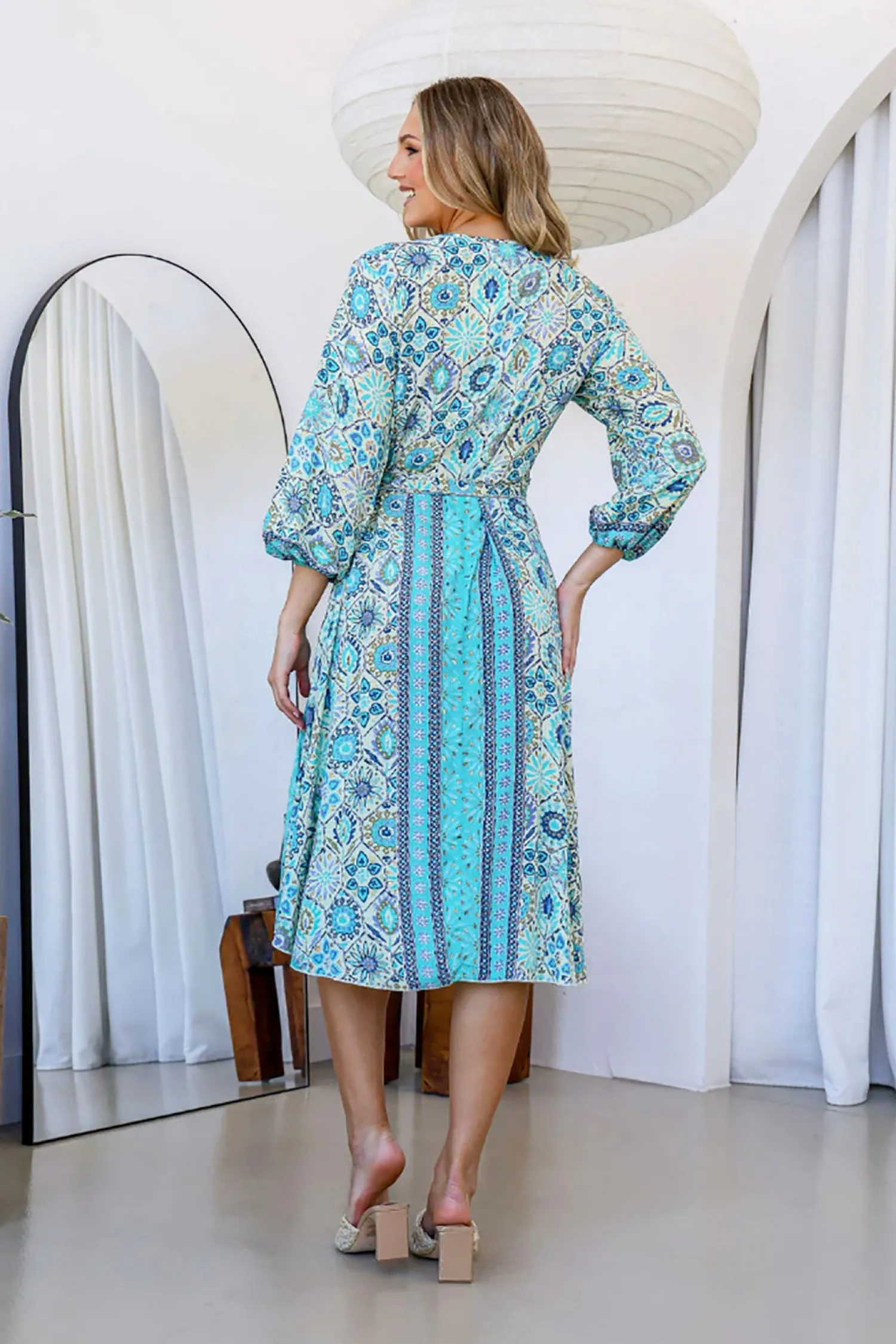 Discount Sophie Wrap Dress - Aqua - LT2 Dresses