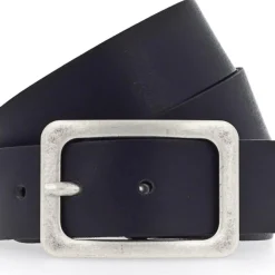 Outlet Square Buckle Leather Belt | Black | V1 Belts