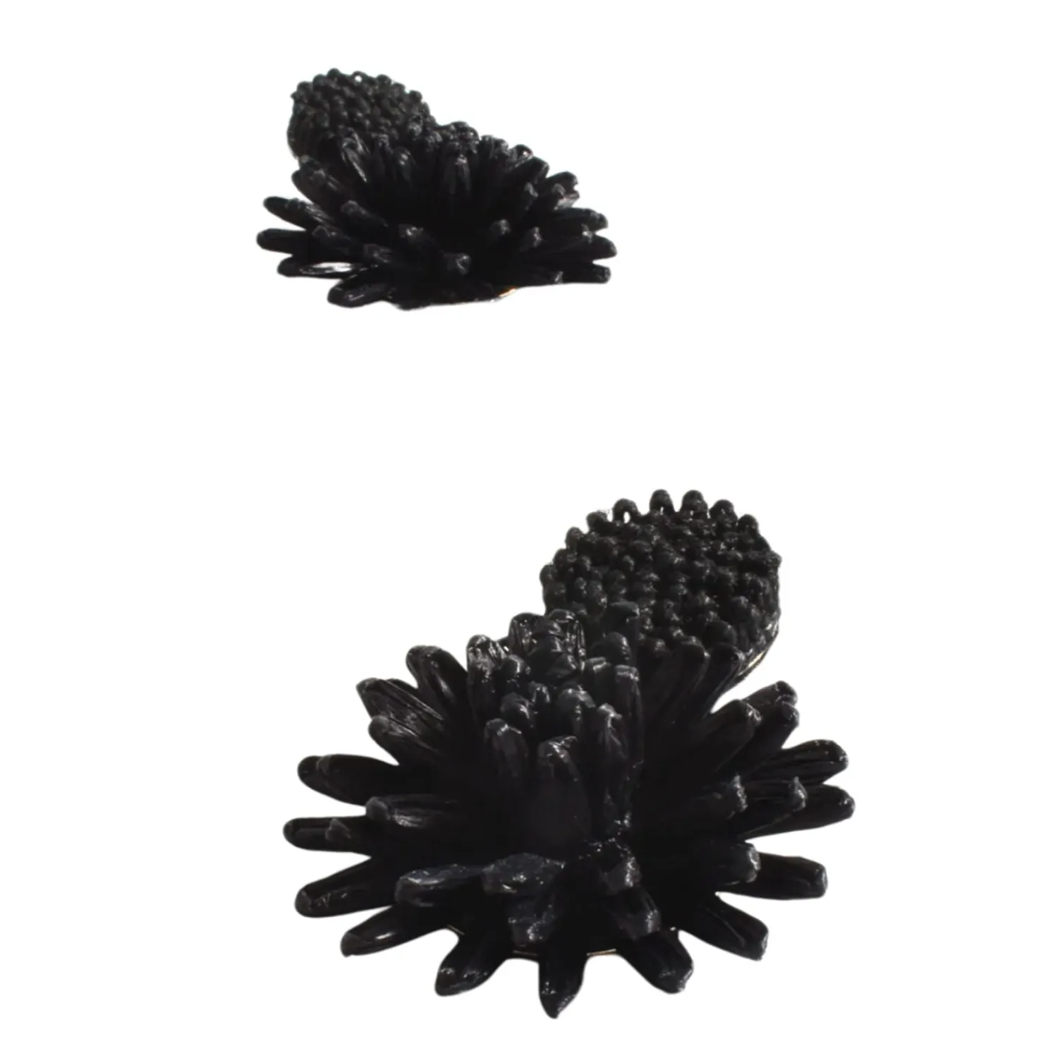 Outlet Statement Flower Earrings - Black - AD23 Jewellery