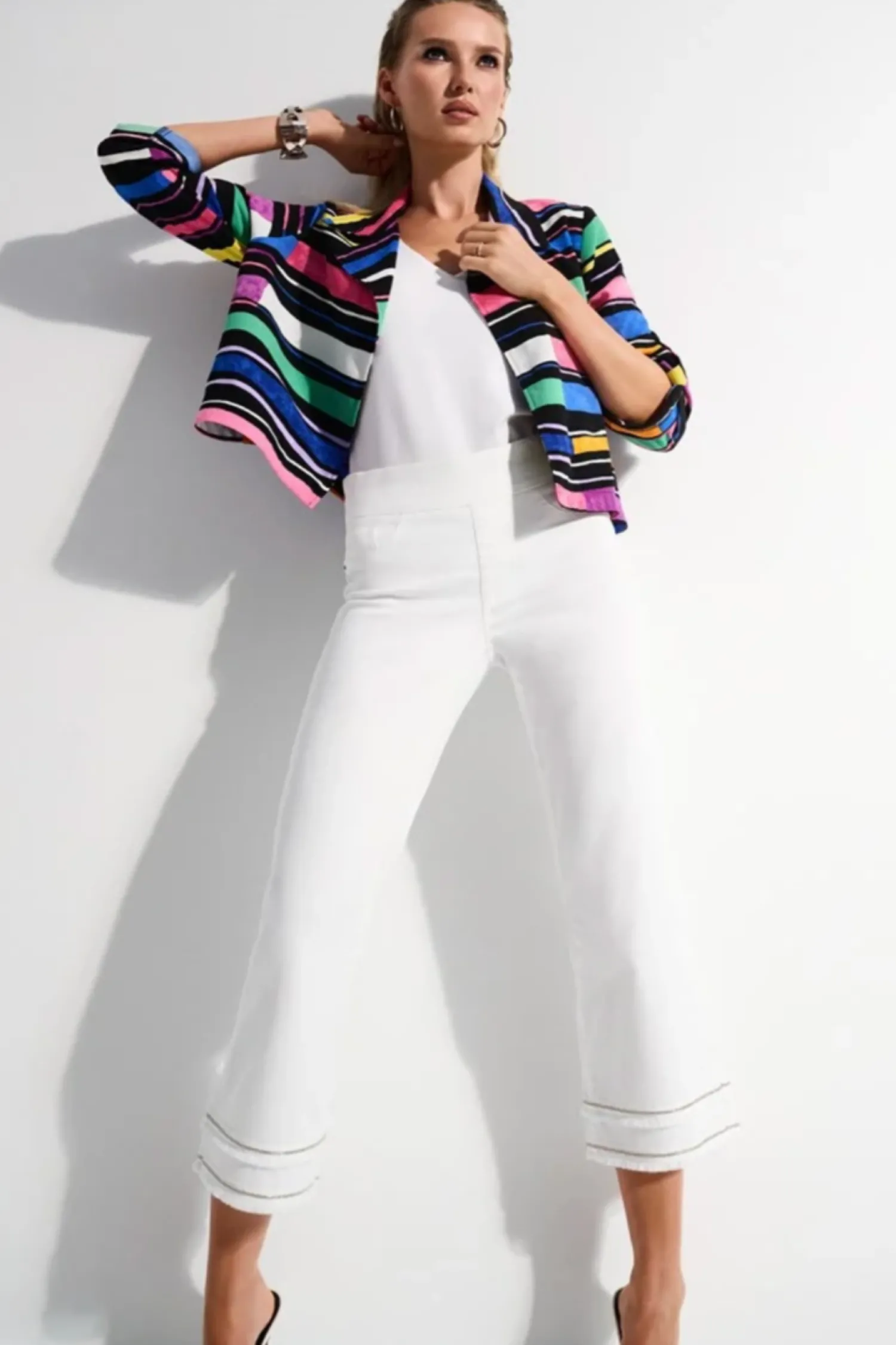 Online Straight Crop Pull-On Jeans - White - JR47 Ladies Pants