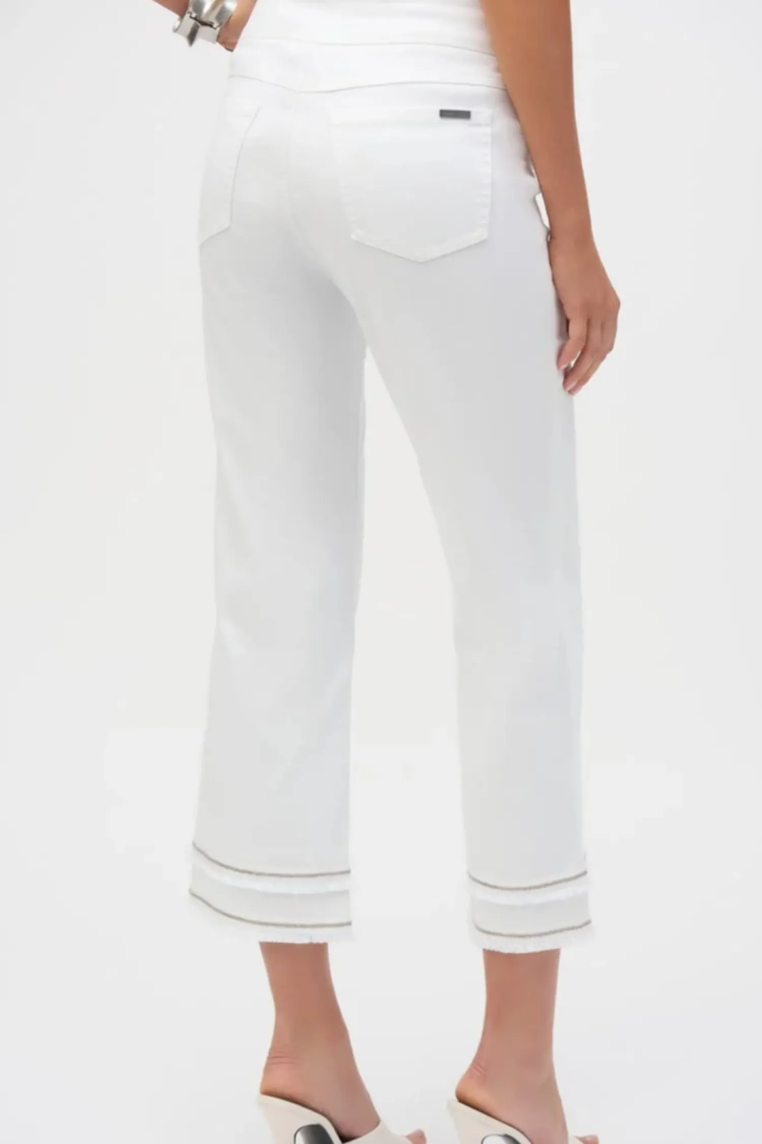 Online Straight Crop Pull-On Jeans - White - JR47 Ladies Pants