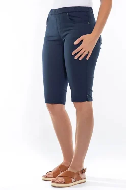 Discount Stretch Pull On Jean Short - Navy - CL4 Shorts