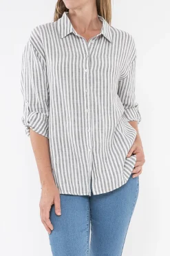 Discount Stripe Linen Shirt | Thyme | JP2 Linen Lovers|Shirts & Tops