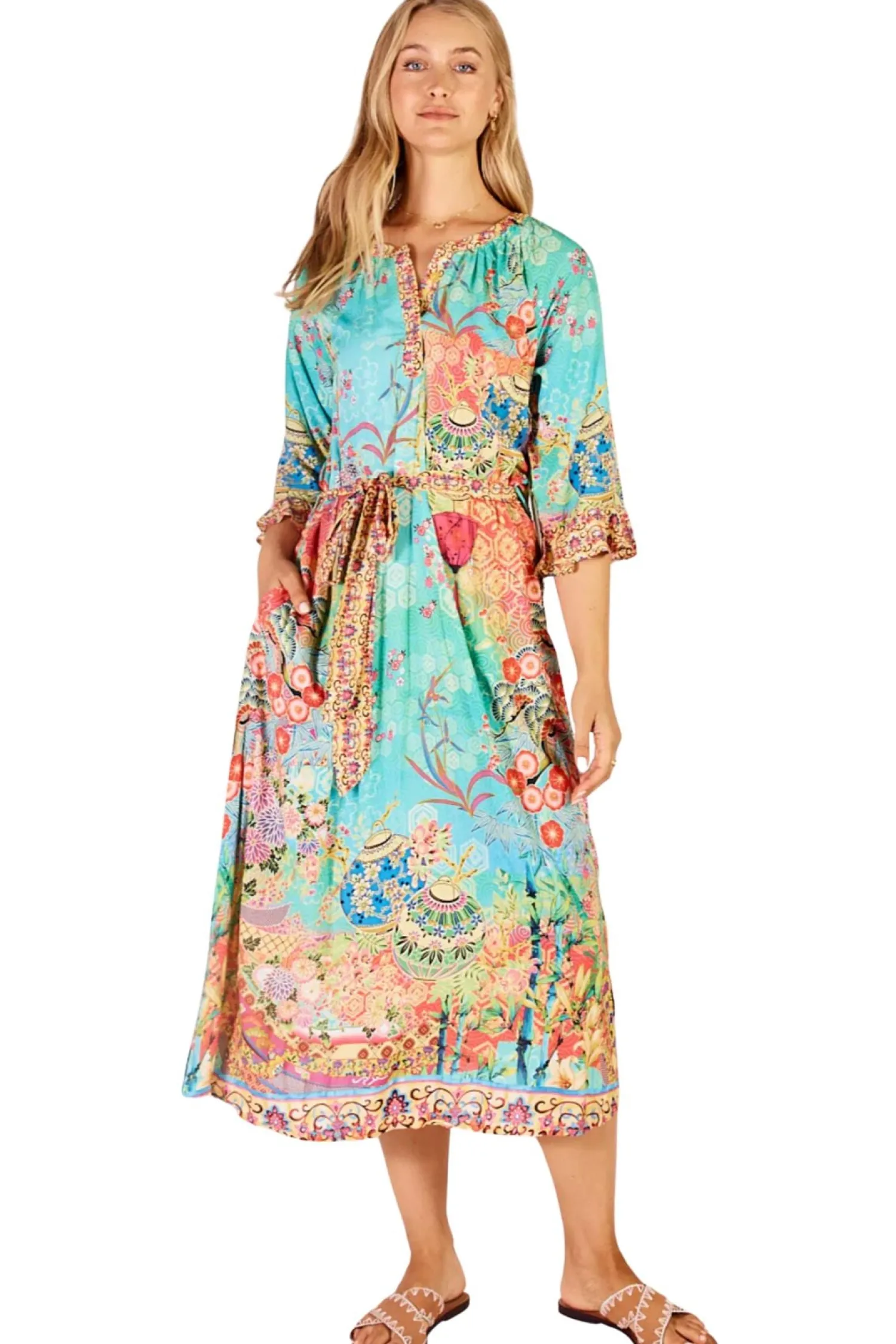 Online Sybil Midi Dress - Lagoon - LL26 Dresses