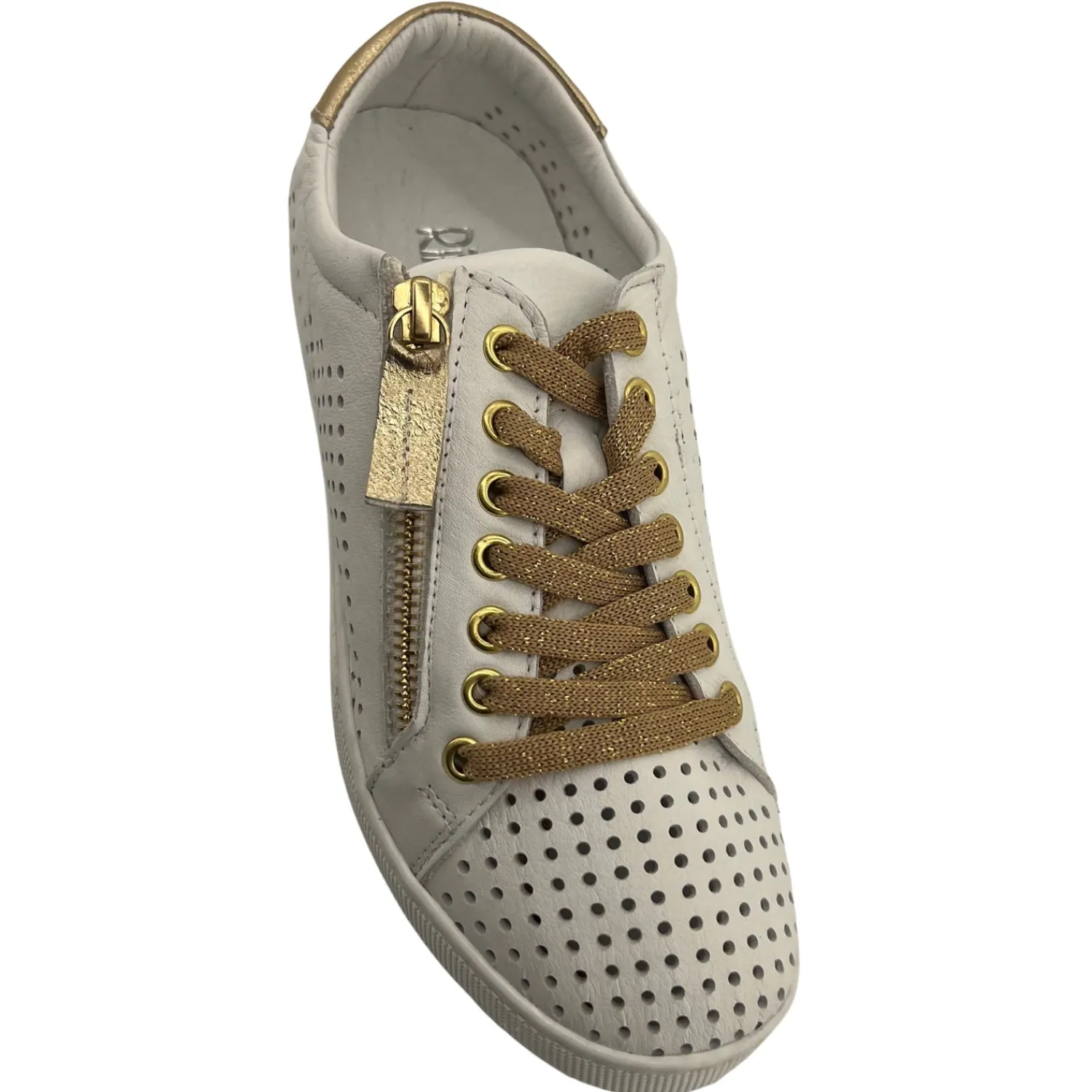 Discount Temple Sneaker| White & Gold | RS31 Casual Shoes