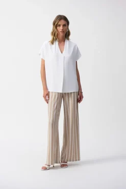Clearance Textured Straight Top - White - JR66 Shirts & Tops