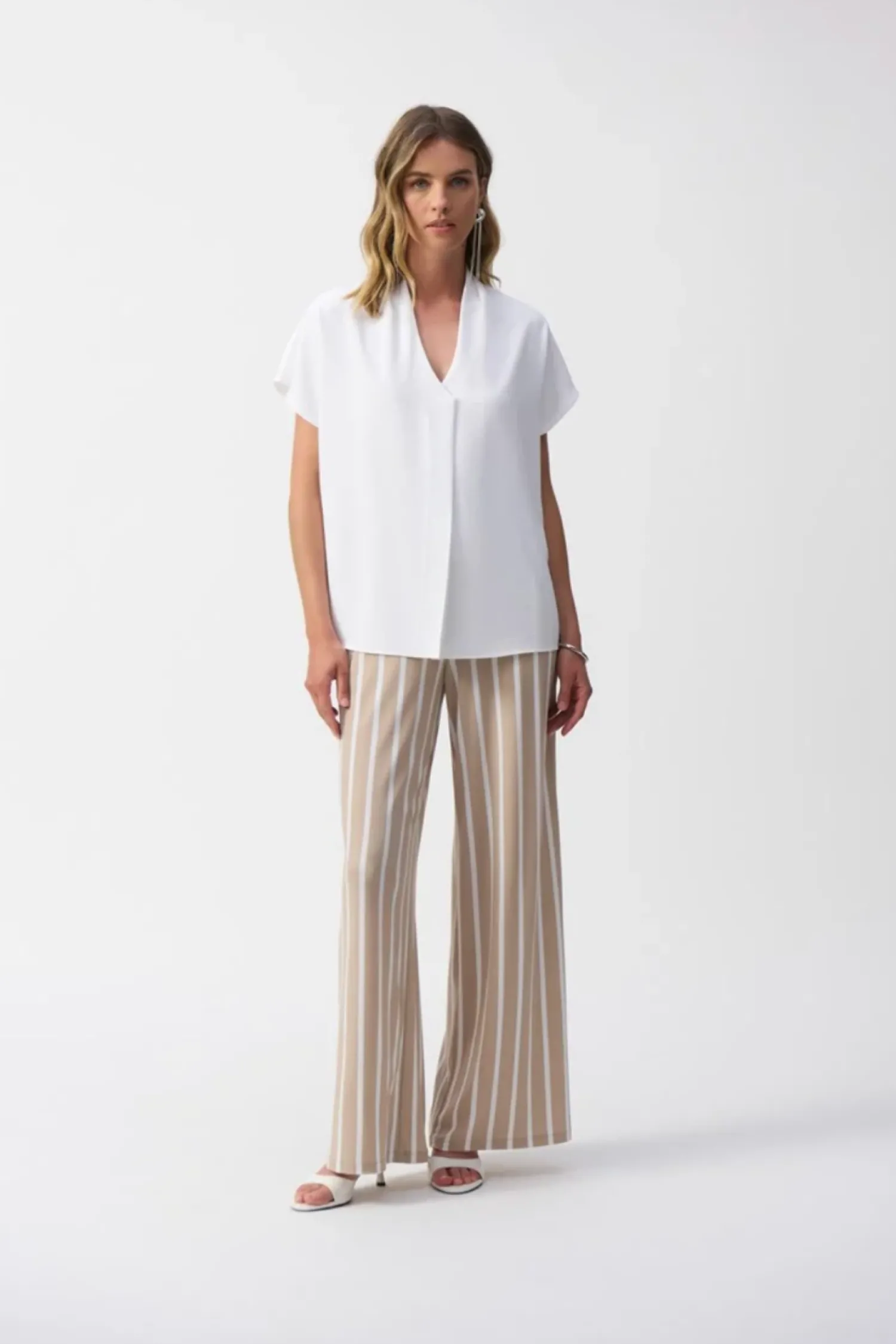 Clearance Textured Straight Top - White - JR66 Shirts & Tops