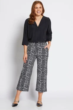 Online Ticket 7/8 Culotte Pant - Black Stark - PH14 Ladies Pants