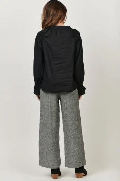 Hot Tina V-Neck Linen Top - Black - OJ23 Linen Lovers|Shirts & Tops