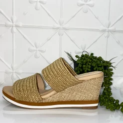 Tods Raffia Wedge | Natural | LQ1 Wedges|Sandals