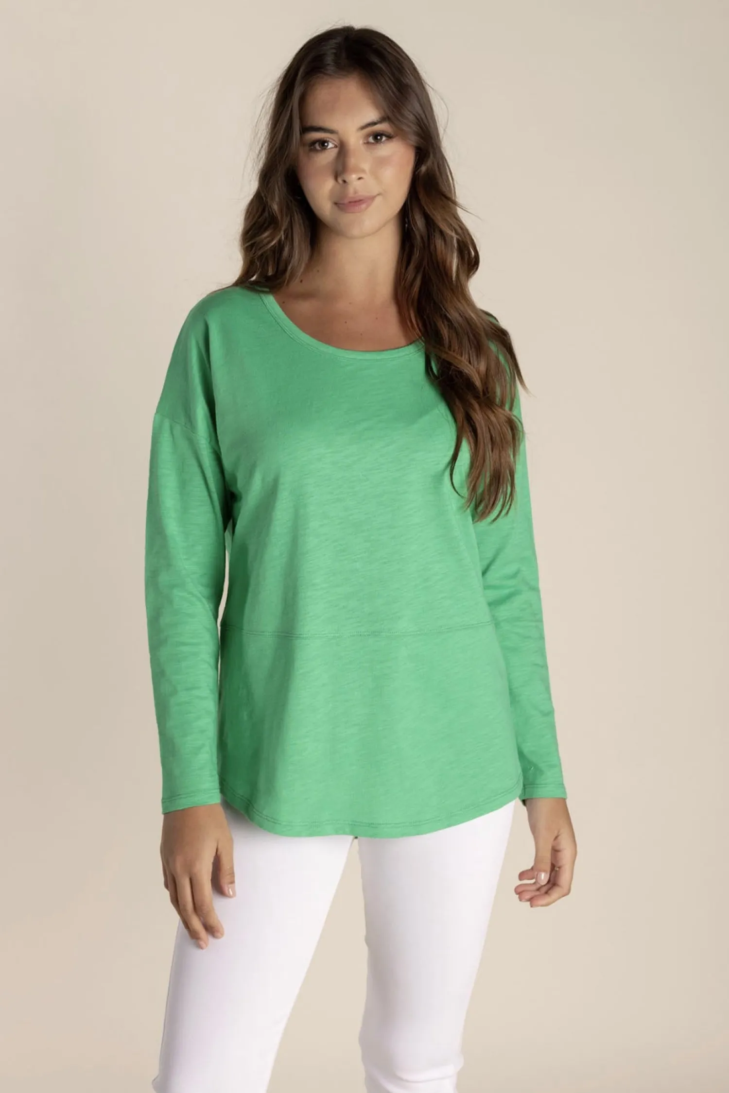 New Tommy Long Sleeve Tee - Sea Green - TT16 Shirts & Tops