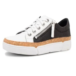 Torry White And Black Lace Up Flats - DJ39 Casual Shoes