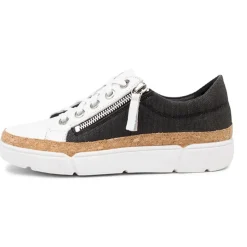 Torry White And Black Lace Up Flats - DJ39 Casual Shoes