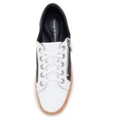 Torry White And Black Lace Up Flats - DJ39 Casual Shoes