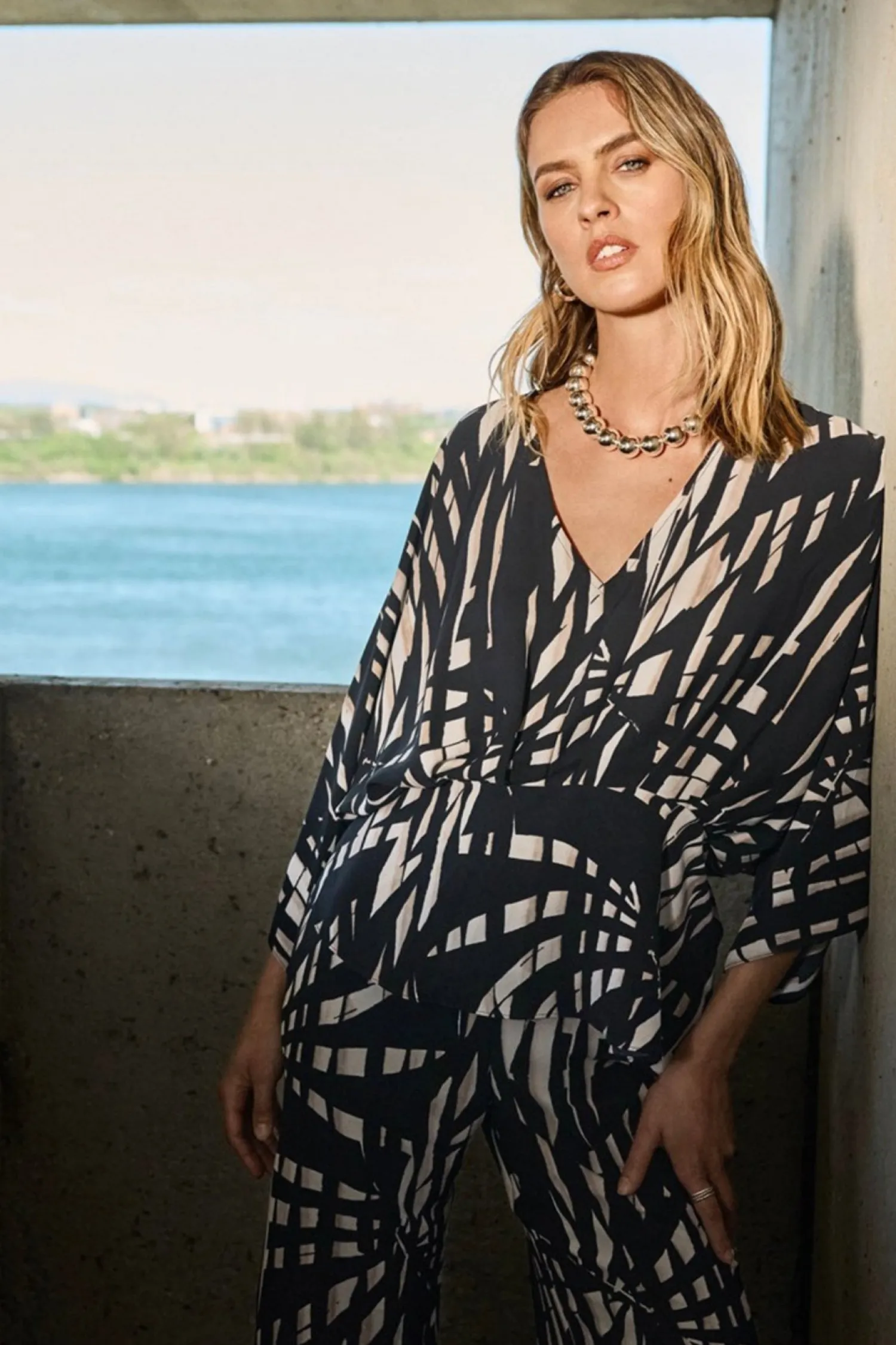 New Tropical Print Peplum Top - Black - JR24 Shirts & Tops