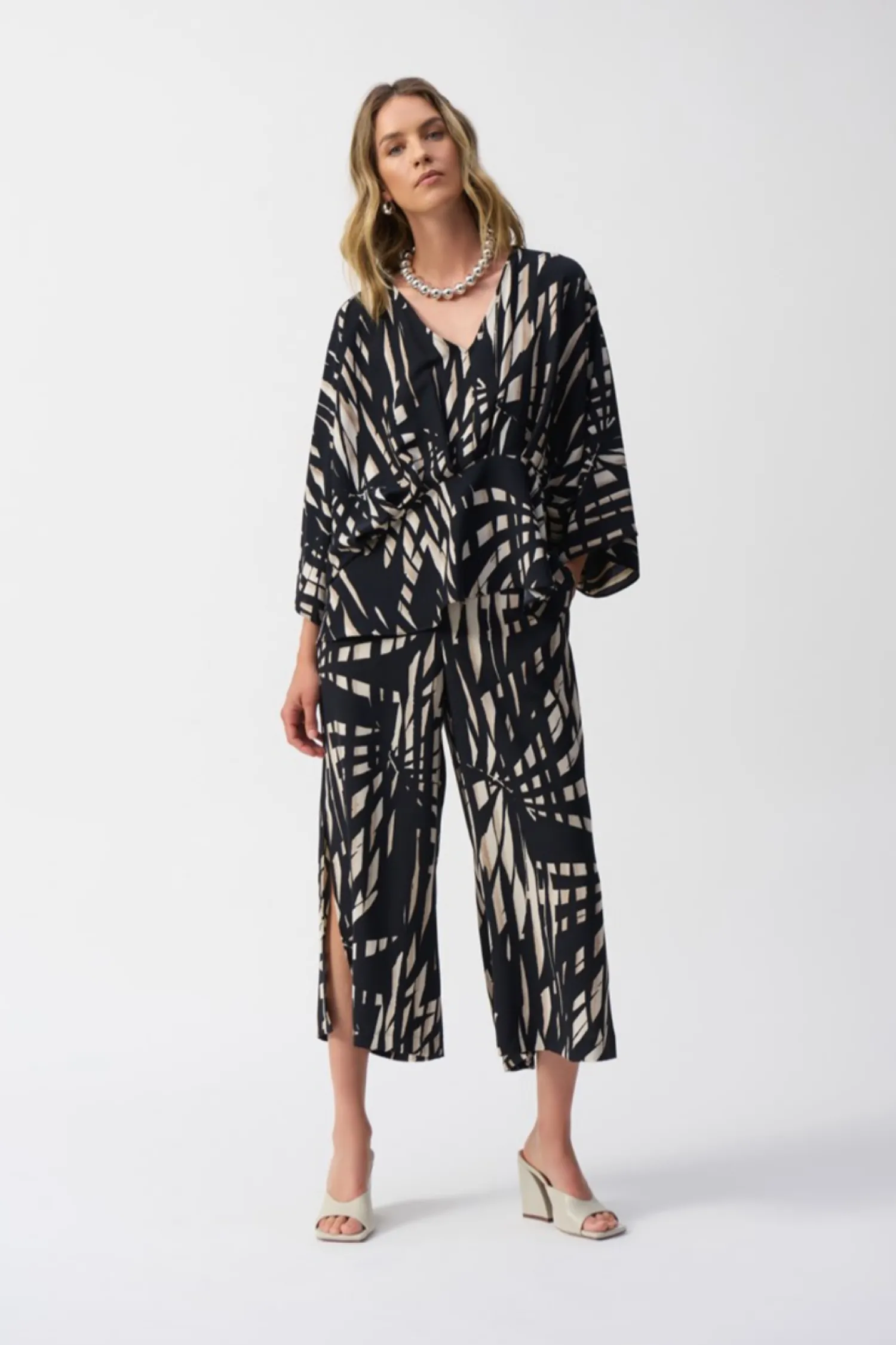 New Tropical Print Peplum Top - Black - JR24 Shirts & Tops