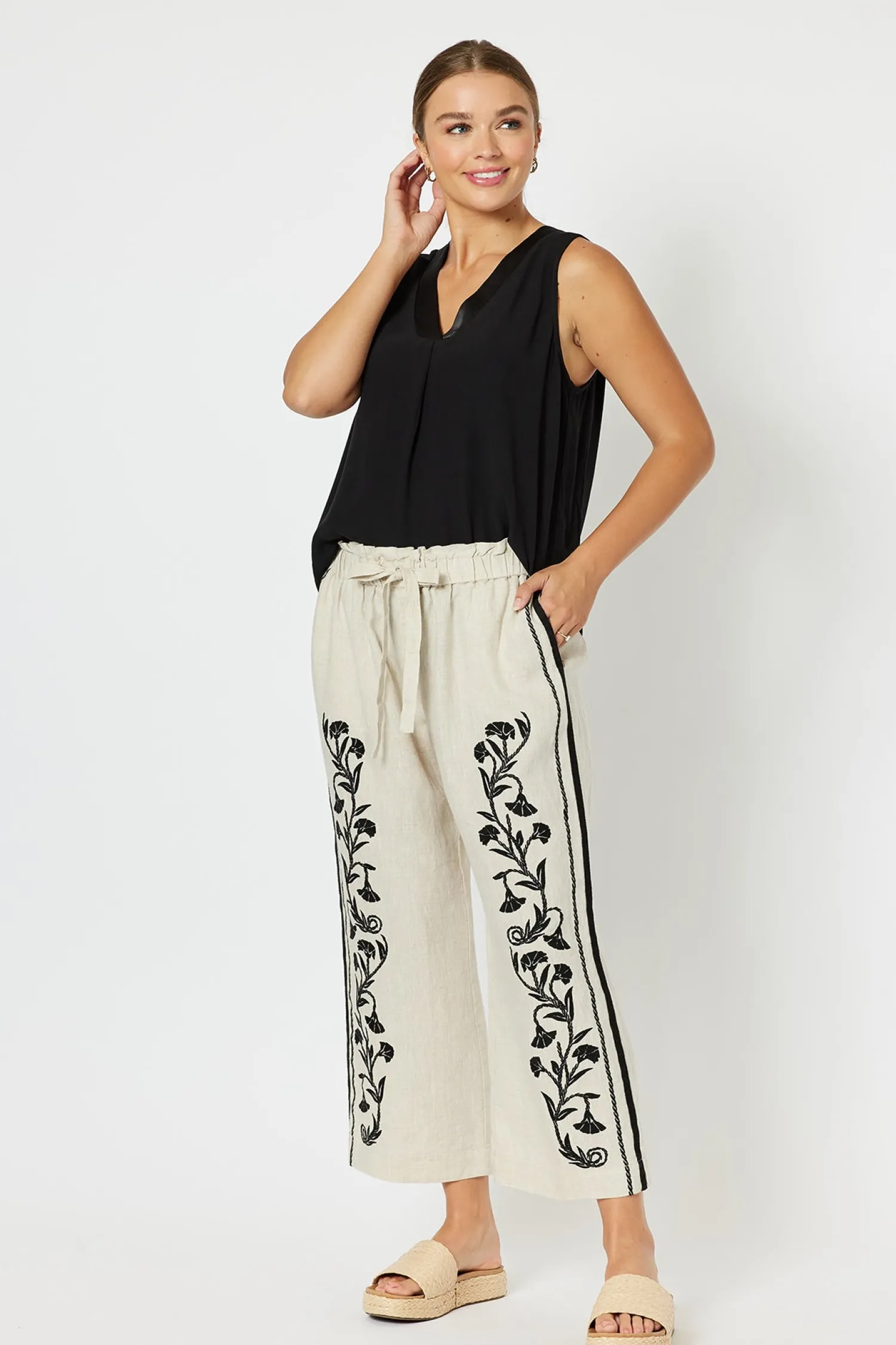 Hot Vine Pant - Cream - HV22 Linen Lovers|Ladies Pants