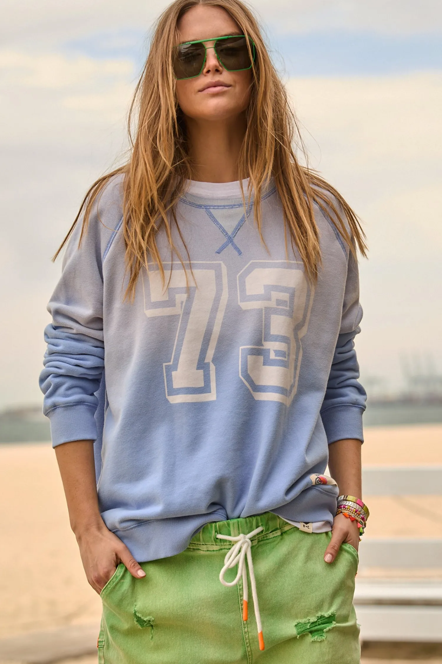 Vintage Sun Fade Sweat - Blue - HC19 Jumpers & Knitwear