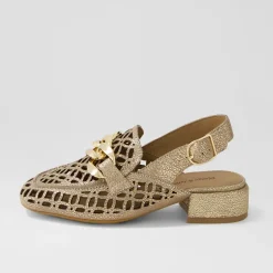 Online Vooper Flats - Gold Crackle - DJ29 Flats|Sandals