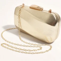 New Wavy Structured Metallic Clutch - Gold - AD12 Handbags
