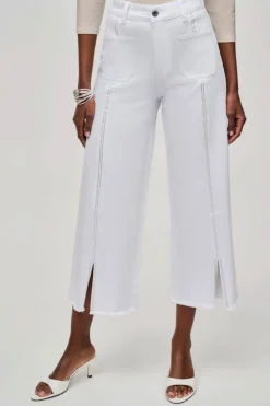 Outlet White Embellished Culotte Jeans - JR7 Women Women's Jeans
