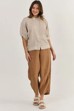 Sale Winona Linen Top - Ginger Slice - OJ20 Shirts & Tops