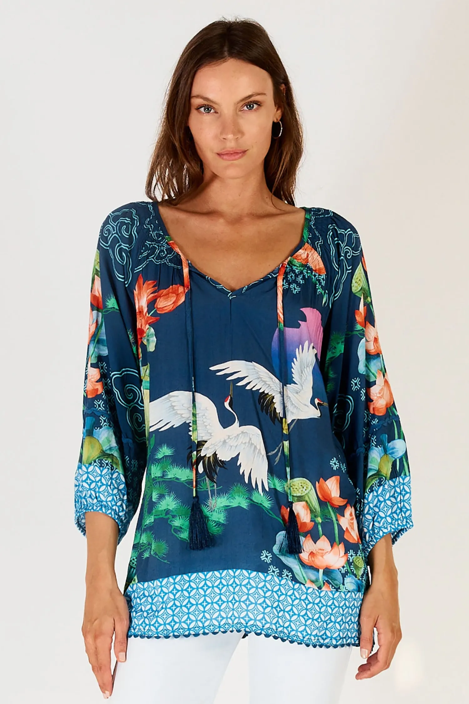 Discount Yoshiko Top - Navy - LS5 Shirts & Tops