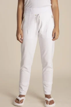 Discount Zip Sweat Pant - White - TT26 Ladies Pants